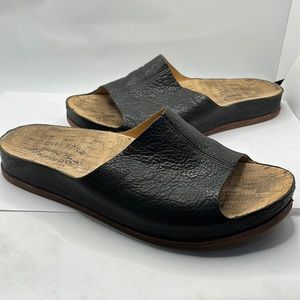 Kork Ease platform leather sandal flip flop slide black cork summer comfortable